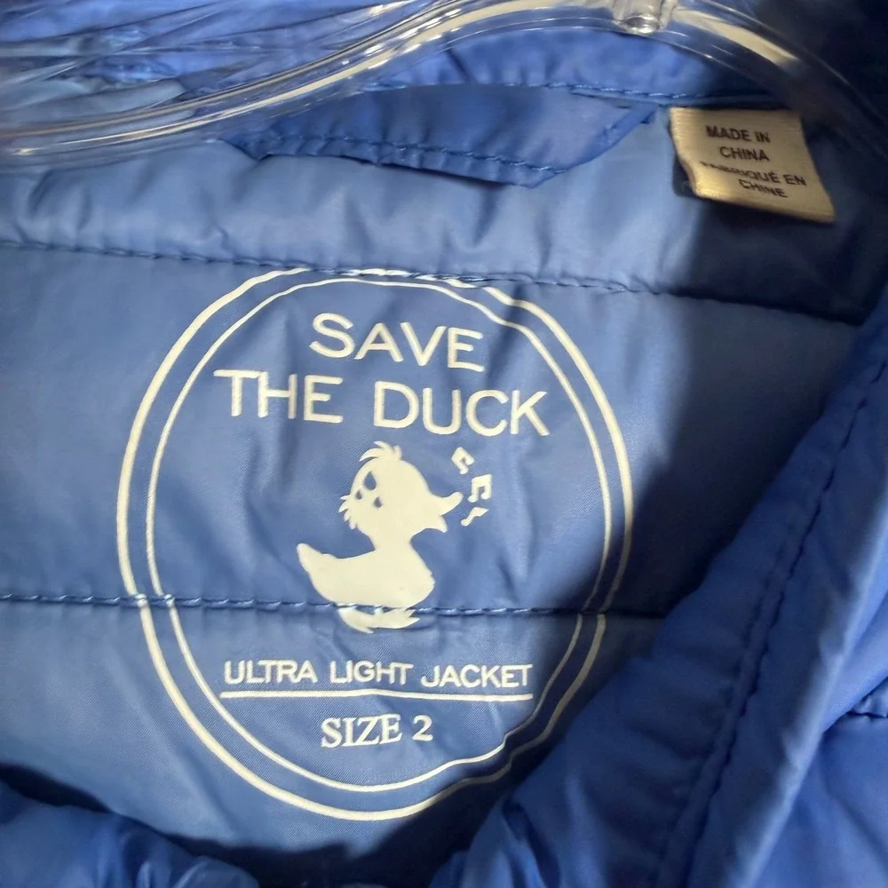 Save the Duck Vest Womens 2 Blue Ultra Light Jacket Puffer Insulated Plumtech - Picture 2 of 7
